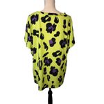 Leopard Print Top Size 3XL Bright Green Black Purple Short Sleeve Round Neck Tee Photo 1