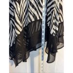 Boho,Chic,Romantic MSK Black And Whites Zebra Print Asymmetrical Hem DressSize L Size L Photo 8