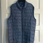 simply styled  Blue Long Puffer Vest Photo 0