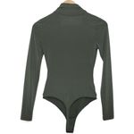 Abercrombie & Fitch Womens  Soft A&F Olive Green Cutout Long Sleeve Bodysuit Sz S Photo 1
