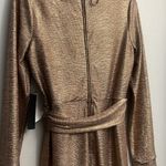 City Chic City vibe Metallic Rose Gold Bronze Dress L Photo 8