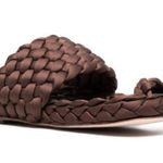Paloma Barcelo Braided Satin Sandals Brown Sz 37 / 6 MSRP $338 Slip Photo 1