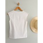 J.Crew  Factory | NWT Cap-sleeve stretch cotton-blend squareneck top White | Sz M Photo 8