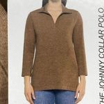 MATTY M NWT The Johnny Collar Knit Polo Shirt Top Brown Size Large Collared Photo 3