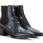Valentino Garavani  Star studded black leather booties 38.5 Photo 0