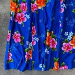 Vintage Hukilau Hawaiian Floral Print Maxi Dress Blue Size 14 Photo 2
