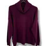 Madewell Hickory sweater women's M wool blend rib knit turtleneck maroon wine Photo 0