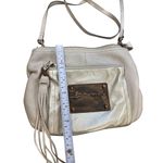 B Makowsky Womens Tan Leather Crossbody Purse With Tassel SKU 6896 Photo 1