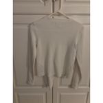 Madewell  Ribbed Long Sleeve Top XXS Cream Asymmetrical‎ Hem Casual Photo 4