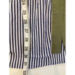 ZARA Striped Smocked Waist Button Down Long Sleeve Peplum Tunic Blouse EUC Sz M Photo 12