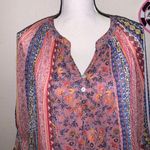 Fig and Flower Anthropologie boho floral 1/2 button v Photo 1