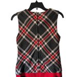 Vintage Jerell of Texas 70s Plaid Sleeveless Dress Gray Red Accents Mod Retro Photo 3