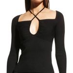 ALC Frank A.L.C. Annabelle Cross-Front Rib Knit Top in Black Photo 7