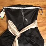 Bill Levkoff Cathedral Formal Evening Prom Gown Satin Embellished Beads Strapless Train A-line Photo 4