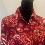 Jaclyn Smith Floral Red Women's Top button front medium Photo 1