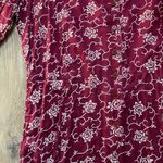 Vintage 90s Red Drape Floral Prairie Flowy Maxi Dress Medium Whimsigoth Boho Photo 3