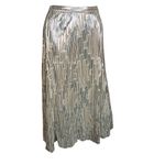 Maeve Anthropologie  Metallic Silver Gold Accordion Pleat Midi Skirt Size 4 Photo 2