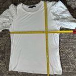 Generation Love Women’s S White Hillary Lace Puff Sleeve Tee Shirt T-Shirt Top Photo 7