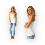 Sky ☀︎︎ Ewa Woven Leather Strapless Top ☀︎︎ Stretch Back ☀︎ Bone White ☀︎ Medium Photo 1