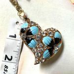 Betsey Johnson flower rhinestone heart keychain Photo 3