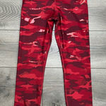 Athleta  Elation Train‎ High Rise Red Shimmer Camo 7/8 Leggings Size SP Photo 0