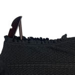 ZARA  Knit Black Sleeveless Top Women's Size M Italian Yarn Ruffle Mock Neck‎ Photo 2