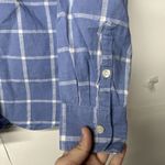 J.Crew Women's Shirt Size Small Light Blue White Plaid Long Sleeve Button Photo 6