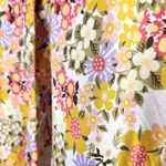 OttodAme Floral Print Shirt Dress Yellow Purple‎ Long Sleeve Button Down S Photo 6
