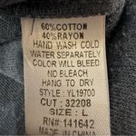 YA Los Angeles Asymmetrical Round Hem Button Cuff Top Women’s Large Slate Blue Photo 5