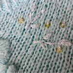 Vintage Baby Blue Floral Embroidered Sweater Women’s M Soft Knit Cottagecore Size M Photo 6