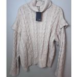 joe's jeans  Cream turtleneck Ruffle Sweater Women's Large $278 NWT Photo 0