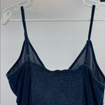 Old Navy velour smocked back Midi Dress navy blue stretch XL party layering Photo 7