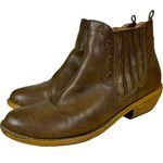 Avanti Faux Vegan Leather Brown Ankle Booties Women's Size 7 Photo 0