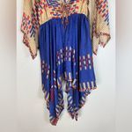 Anna Sui Vintage Y2K 2008 Western Native Boho Asymmetrical Silk Mini Dress sz 4 Photo 3