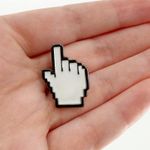 Classic Computer Mouse Button Soft Enamel Pin White Photo 0