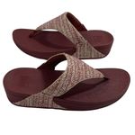 FitFlop Women's Lulu Shimmerweave Toe-Post Thong Sandals Clay Brown Size 10 Photo 0