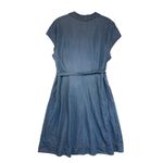 Boden Denim Chambray Button Front Tie Waist Shirt Dress Soft girl feminine Sz 14 Blue Photo 4