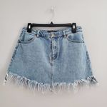 Forever 21  Frayed Edge Mini Blue Jean Skirt L Photo 0