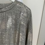 Fourteenth Place Holiday Shimmering Metallic Gold Twist Waist Top L Photo 6