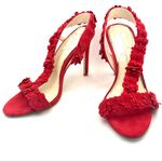 Jessica Simpson "JESSIN" RED FABRIC FLORAL DETAIL STILETTO HEELS (6M) Photo 4