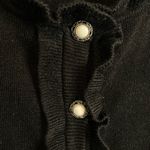 Brandon Thomas Black Button Down Sweater XL Vintage Pearl Buttons Ruffle Photo 3