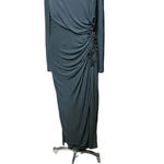 Marchesa Notte Black Long Sleeve Matte Jersey Evening Gown Ruched‎ Size 10 Photo 6