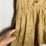 Banana Republic  100% Linen Khaki Utility Mini Dress Size Medium Petite Photo 3