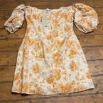 ACOA Smocked Off Shoulder‎ Ruched Ruffle Floral Mini Babydoll Dress Sz large NWT Orange Size M Photo 0