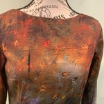 Adventures des Toiles Watercolor Long Sleeve Dress Women’s 36 Appr. Small Medium Red Photo 5