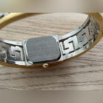 Avon Ladies Watch Vintage Rectangular Dial Two Tone Geometric Bangle Bracelet Photo 5