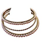 Faux Pearl 4pc Bangle Set Bracelets Jewelry Everyday Gold Photo 4