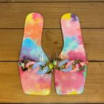SheIn Funky Outdoors Flat Slippers, Chain Decor Multicolor PVC Open Toe Slide Sandals Photo 0