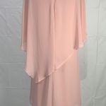 Ignite Evenings Chiffon Overlay Asymmetrical Cape Blush Pink Sheath Dres… Size 8 Photo 8