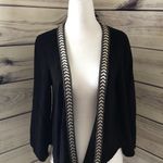 Forever 21 Black & Beige Embroidered Cardigan Photo 1